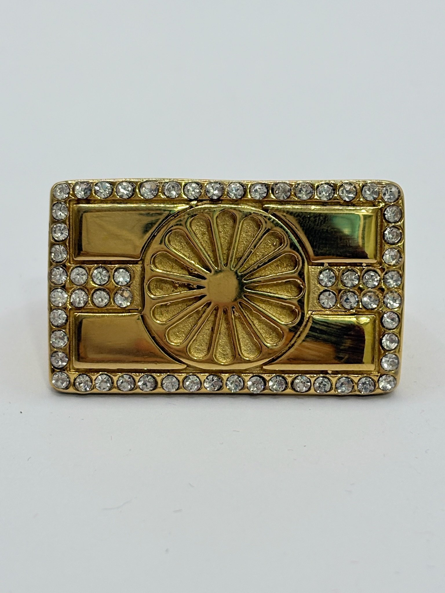 Nº041 Anillo Doble Dedo de Bandera Gitana con Circonitas - Imagen 4