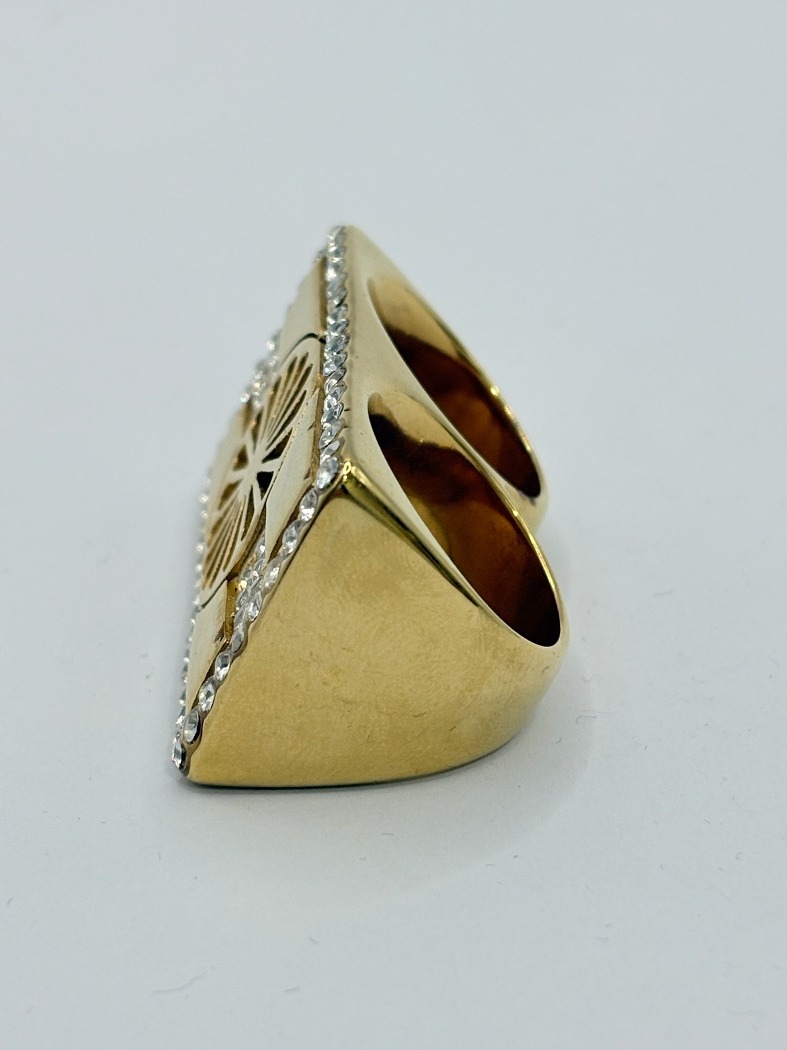 Nº041 Anillo Doble Dedo de Bandera Gitana con Circonitas - Imagen 5