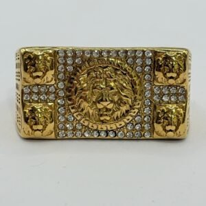 Nº076 Anillo Doble dedo de león con brillo