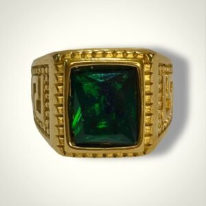 Nº001 Anillo cuadrado con piedra y labrado de Versace
