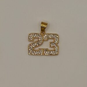 Medalla Número 23 en Acero Inoxidable Dorado