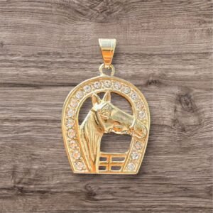 Medalla Herradura Caballo Circonitas