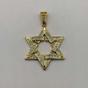 Medalla Estrella de David con Brillo - Modelo 3