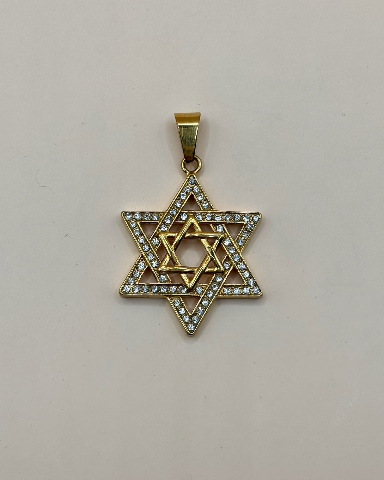 Medalla Estrella de David con Brillo