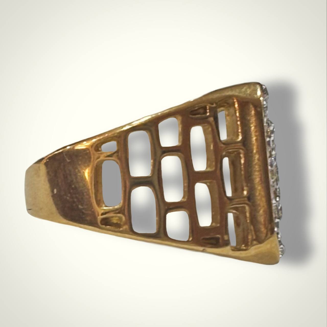 Nº034 Anillo Cuadrado con Símbolo de Dólar con brillo - Imagen 2