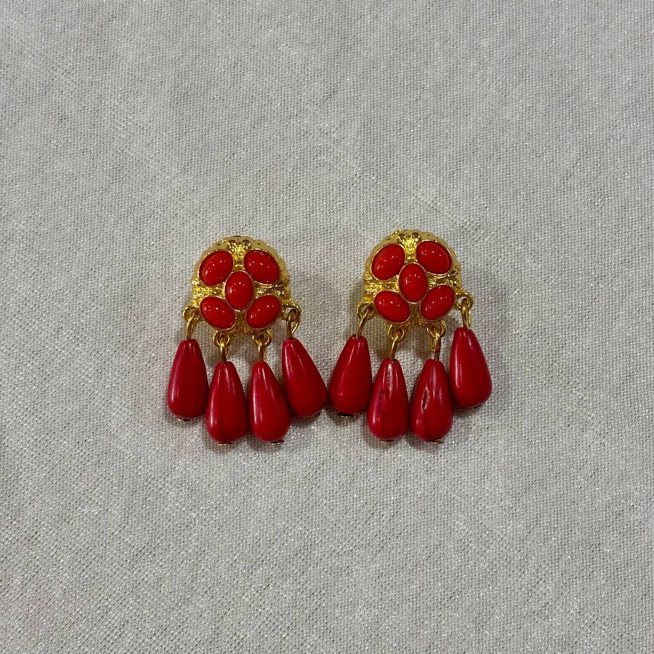 Pendientes de Corales con 5 piedras