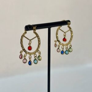 Pendiente con forma de pandereta de Brillo de colores