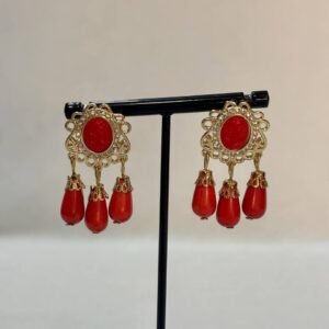 Corales con 3 lagrimas y circonita