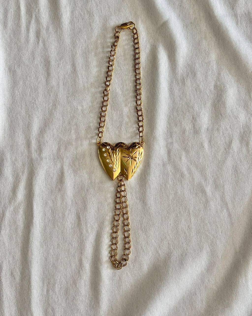 Manita doble de corazón con piedra de color - Imagen 2