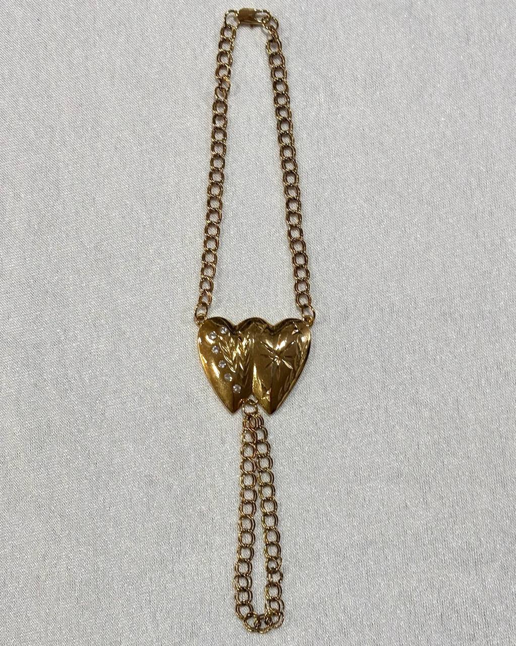 Manita doble de corazón con piedra de color - Imagen 4