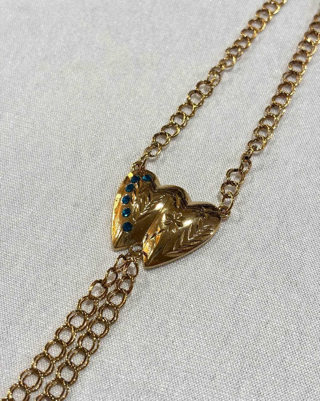 Manita doble de corazón con piedra de color - Imagen 8