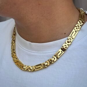 Cadena Rectangular plana con labrado de Versace