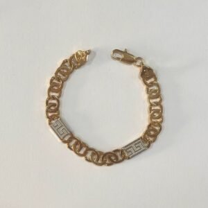Pulsera de eslabones entrelazado y placa labrada de Versace