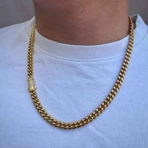 Cadena Cubana con cierre de brillo