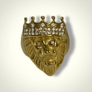 Nº072 Anillo León con Corona de Brillo
