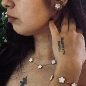 Conjunto Floral "Noir & Blanc"