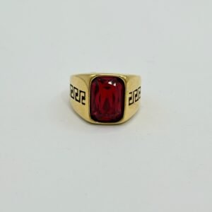 Nº015 Anillo Cuadrado de Circonita Roja