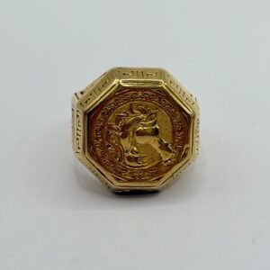 Nº105 Anillo Caballo Forma Hexagonal