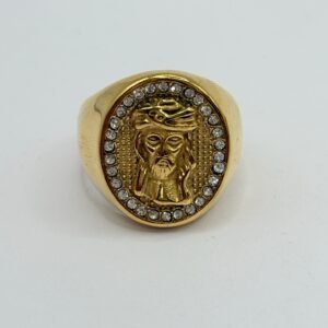 Nº102 Anillo Cara de Cristo con brillo