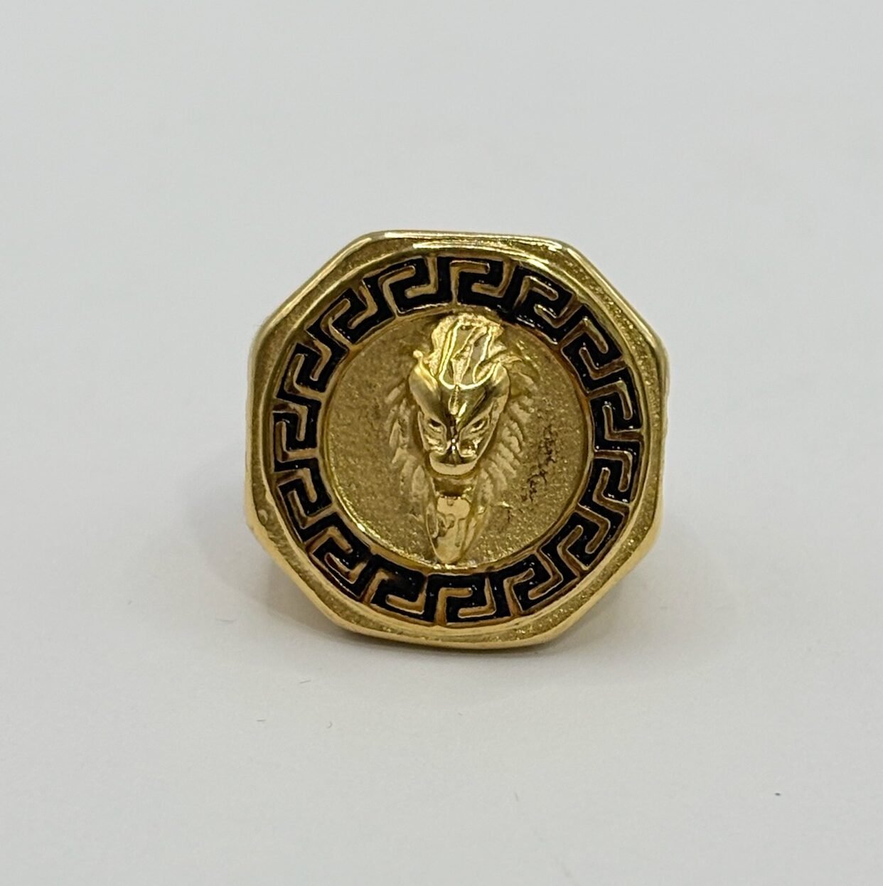 Nº080 Anillo de León hexagonal