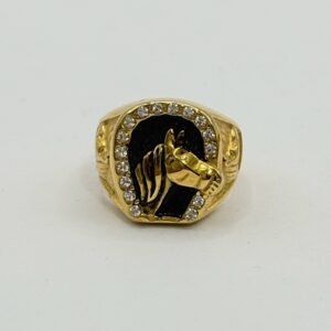 Nº132 Anillo Herradura de caballo negra