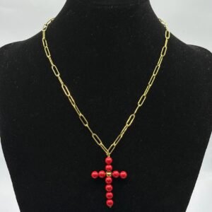 Cadena cruz coral N3