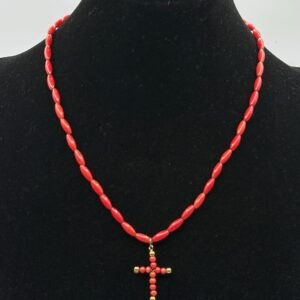 Cadena cruz coral N4