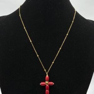 Cadena cruz coral N2