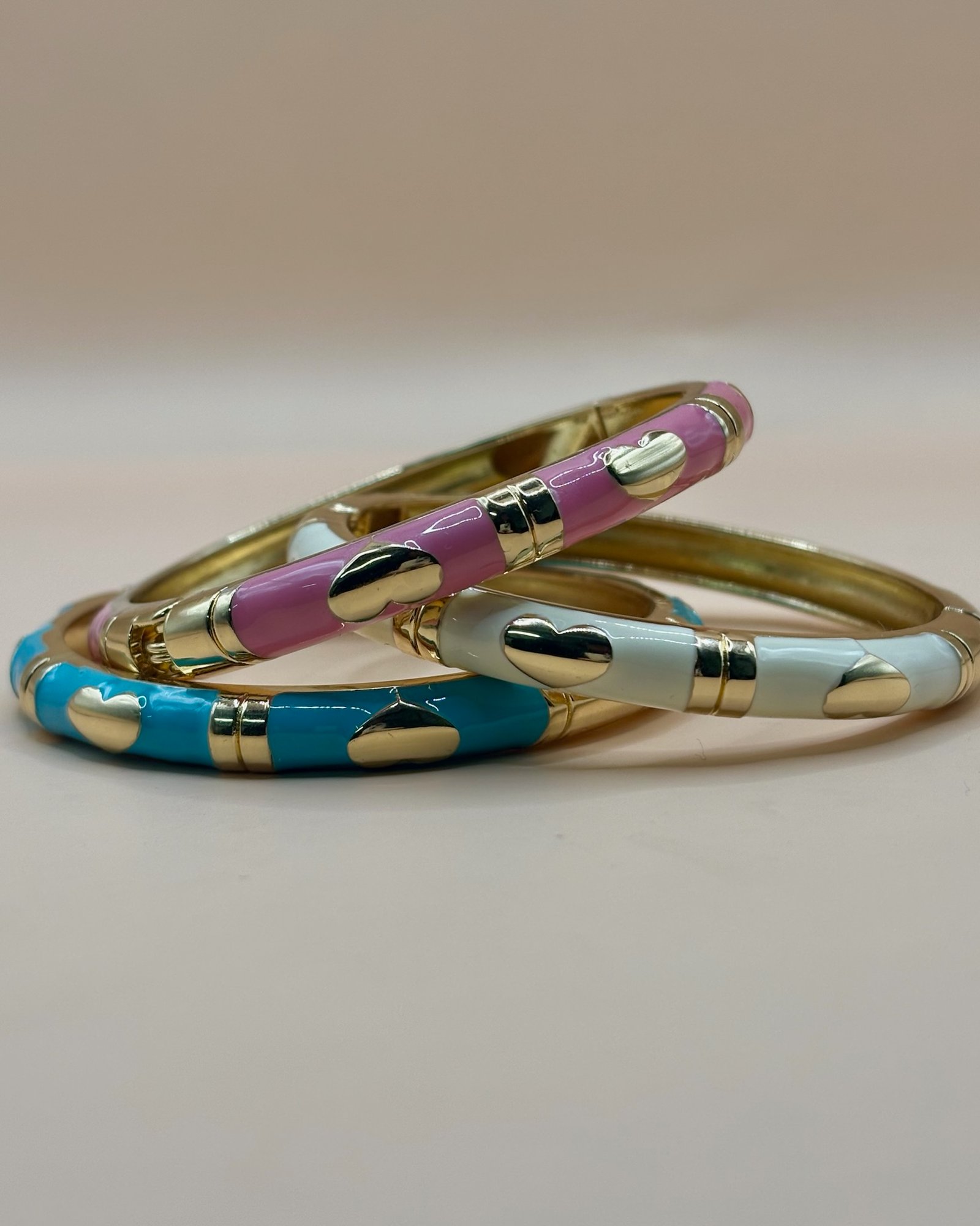 Pulseras corazón esmaltado luxe